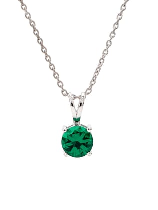 Emerald Solitaire Necklace