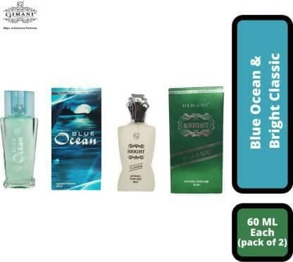 Gimani Blue Ocean and Bright Classic Perfume 60ml each (pack of 2, 120ml)