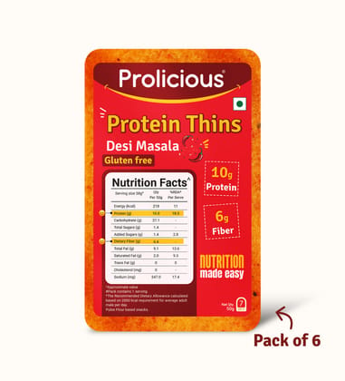 Desi Masala Protein Thins  50g-Desi Masala Protein Thins | 50g - Pack of 3