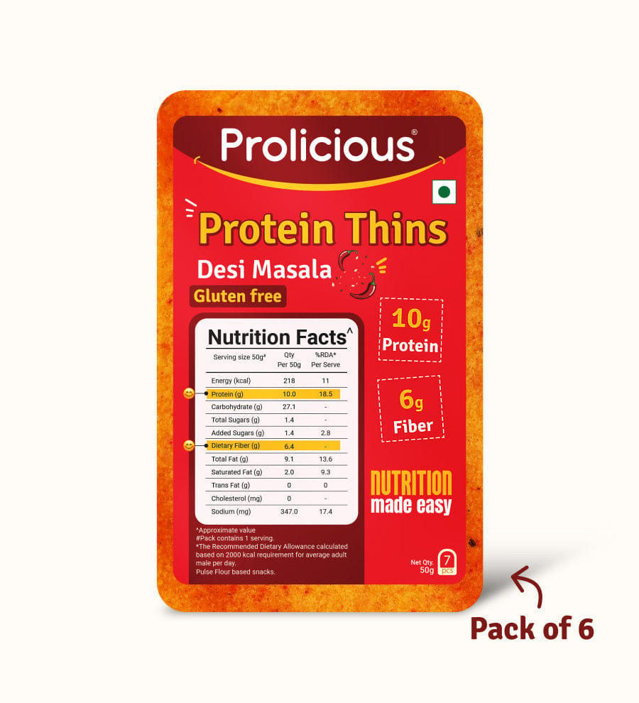 Desi Masala Protein Thins  50g-Desi Masala Protein Thins | 50g - Pack of 3