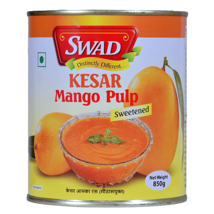 SWAD Kesar Mango Pulp Ratnagiri Natural Aamras Sweetened with No Added Preservatives - 1.7 Kg