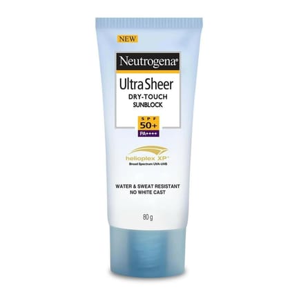 New neutrogena ultra sheer dry touch sunblock spf 50+ pa++++ tube of 30gm gel