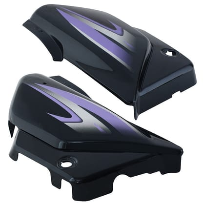 Side Panel / Side Cowl Set Fit For Hero Splendor Plus New Model (New Graphics) Black (Purple Sticker)