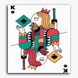 King of Spade - Raja Rani Collection-Without Frame / 18x20 inch / 24 Palette