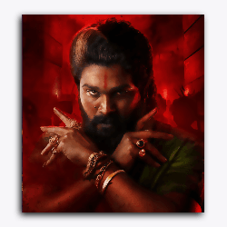 Allu Arjun as Pushpa-Without Frame / 18x20 inch / 24 Palette