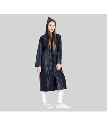 PARYAG HOSIERY Polyester Long Raincoat - Blue - None