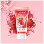 Lakme Blush & Glow Face Wash - With Vitamin C, Makes Skin Even Toned, Strawberry Blast, 50 G