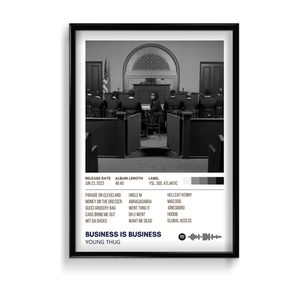 Business Is Business by Young Thug Album Poster-A2 / Gallery Wrap Canvas