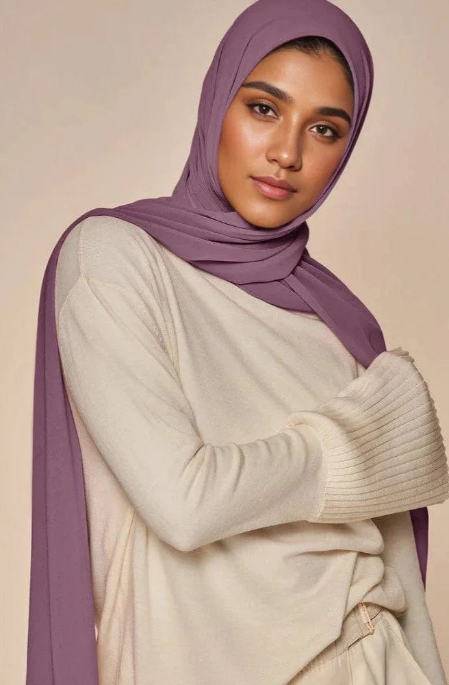 Premium Chiffon Hijab - Lilac-Lilac