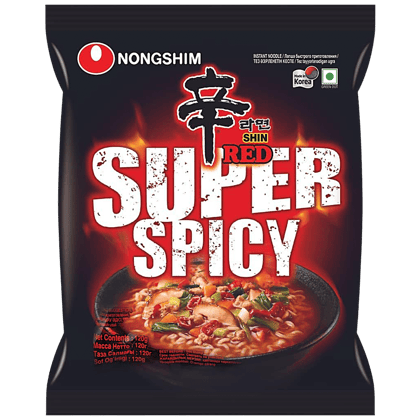 Nongshim Shin Red Super Spicy Noodles, 120 G