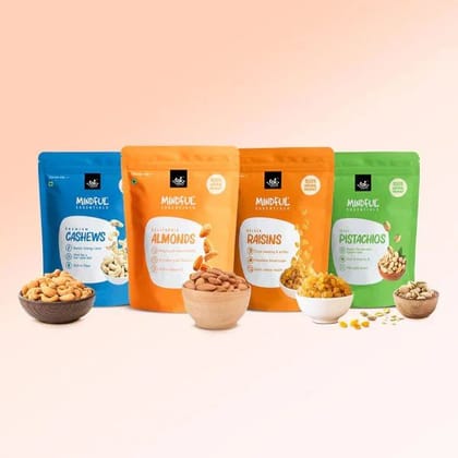 Dryfruits Combo (Pista - 175g, Almonds - 200g, Cashews - 200g, Golden Raisins - 200g)