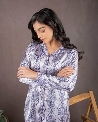 Blissful Blue Artistry Ensemble PJ Set-S