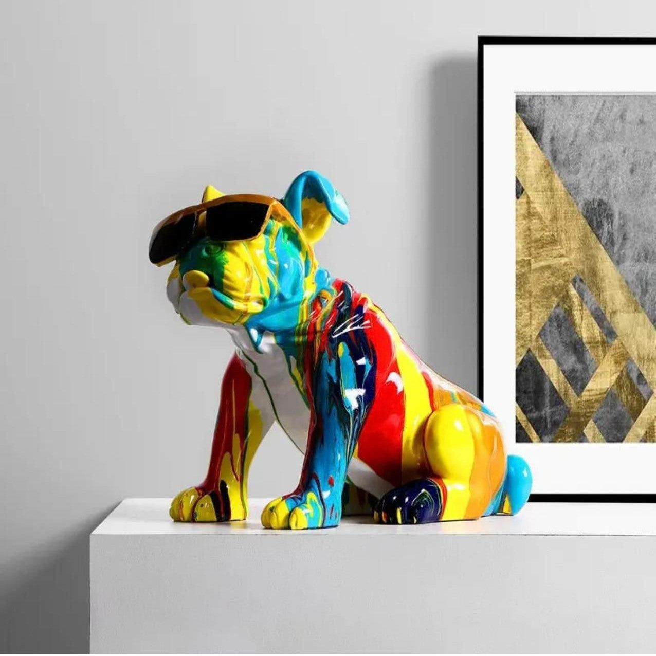 Mr Hudson in House - The Bull Dog-Multicolour Oil Painted / Polyresin | Glossy Finish / H: 14 | L: 12 | W: 6