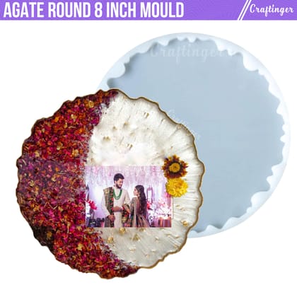 Agate Round (8 Inch) Silicone Resin Mold for Photo Frame