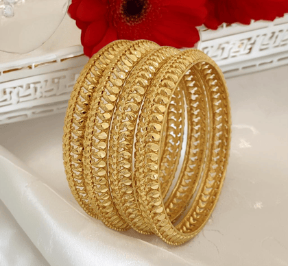 Jewels Kafe Gold Plated Bangle Set of 4-2.4