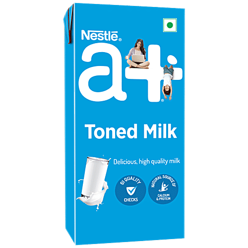 Nestle A+ Toned Milk - Natural Source Of Calcium & Protein, 1 L Carton