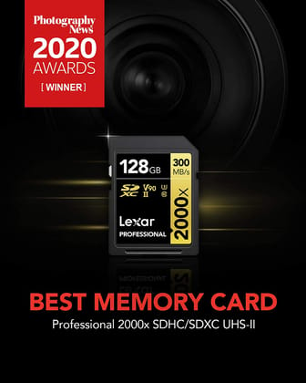 Lexar Professional 2000x 128GB SDHC UHS-II SD Card For Camera LSD20000128G-BNNNG