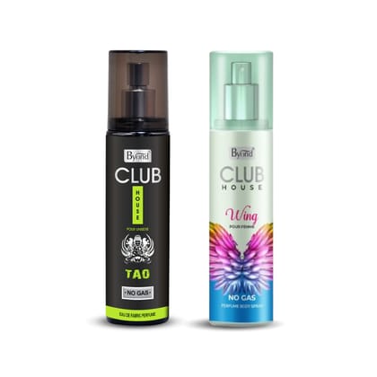 Byond Club House No Gas Deodorant, Perfume Body Spray, Long Lasting Perfume for Men and Women 24 Hour ( Tao And Wing )