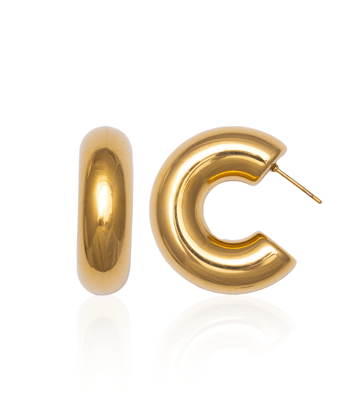 Gold Tube Hoops