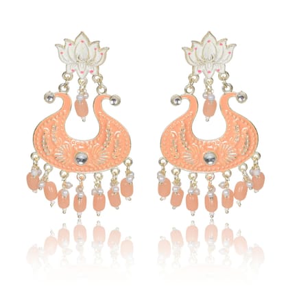 Nilu's Collection Handmade Ethnic Designer Orange Floral Jhumka for Women & Girls Jhumki Earring