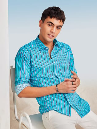 Blue Striped Shirt-M/38