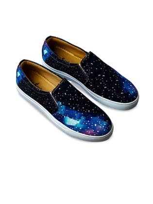 Men Printed Canvas Slip-On Sneakers