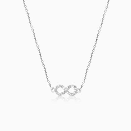 Silver Infinity Pendant with Link Chain