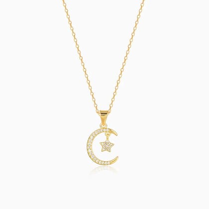 Golden Moon Star Pendant