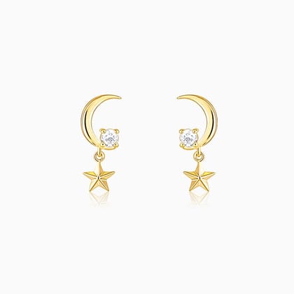 Golden Moon-Star earrings