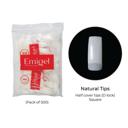 Emigel - Nail Tips - Nail Extension Essentials - Natural - 2 No (Pack of 500 Pcs)