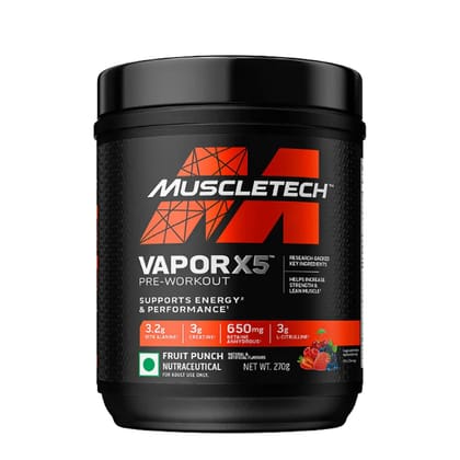 MuscleTech Vapor X5 Pre Workout Powder-30 Servings / Fruit Punch Blast