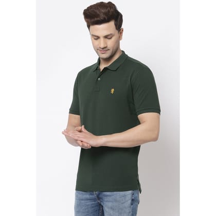 Red Tape Men Dark Green Polo Neck T-Shirt