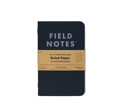 Field Notes: 3 PACK PITCH BLACK MEMO BOOK (RULED)