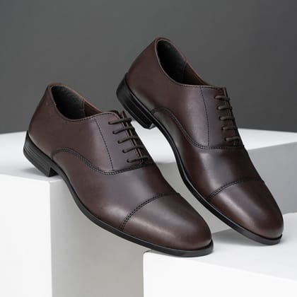 Red Tape Formal Oxford Shoes for Men |Refined Round-Toe Shaped Real Leather Shoes with Low-cut Pattern