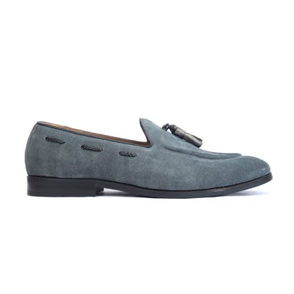 Grey Suede Loafers With Tassels-UK5/US6/EU39