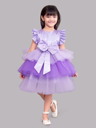 Lavender  Layered Party  Frock-11-12 Y / Lavender