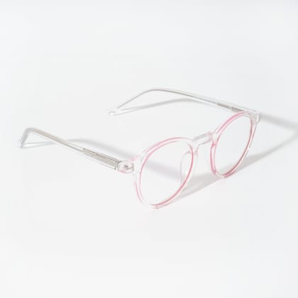 EyeJack Vortex Transparent Pink Round Eyeglasses for Men & Women (SL008CL44-C6)