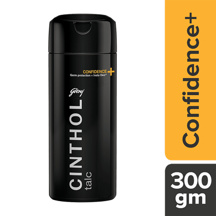 Cinthol Confidence+ Talc - Antiperspirant, Germ Protection & Insta Deo Fragrance, 300 G