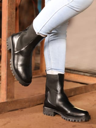 Scarlet Black Boots-Black / 36