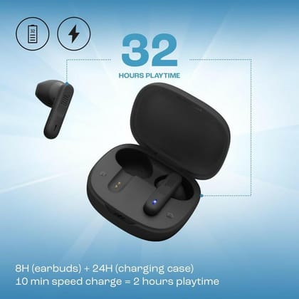 JBL Newly Launched Wave Flex in-Ear Wireless Earbuds TWS with Mic,App for Custom Extra Bass EQ, 32Hrs Battery, Quick Charge, IP54 Water & Dust Proof, Ambient Aware, Talk-Thru,Google FastPair