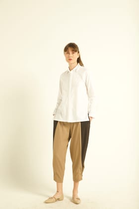 Safety Pin Collar Shirt-XXS / White