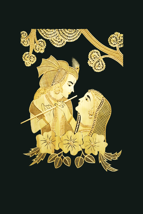 Handcrafted-Sikki-grass-Radha-Krishna-Painting-1