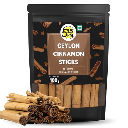 515PM Ceylon Cinnamon Sticks SriLankan Dalchini Sticks Worlds Finest Ceylon Cinnamon Quills - Genuine Source Certification -100gm-5:15PM Ceylon Cinnamon Sticks| SriLankan Dalchini Sticks |World��