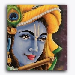 Shree Krishna portrait - Janmasthami-Without Frame / 18x20 inch / 24 Palette