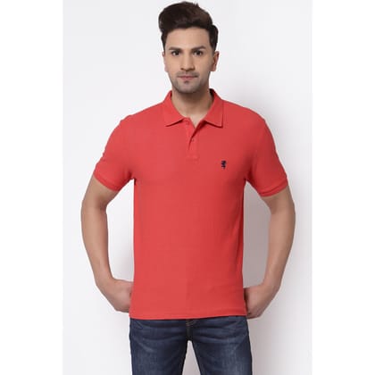 Red Tape Men Coral Collared T-Shirt