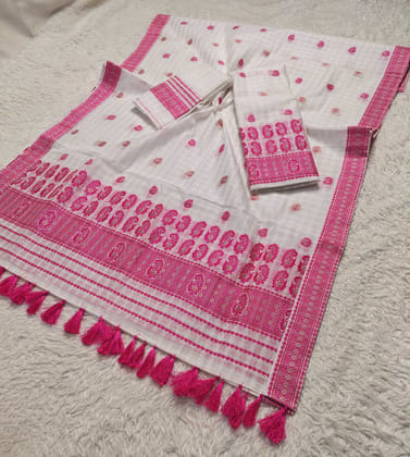 Ready-To-Wear Cotton Checks* Mekhela Sador-Rani