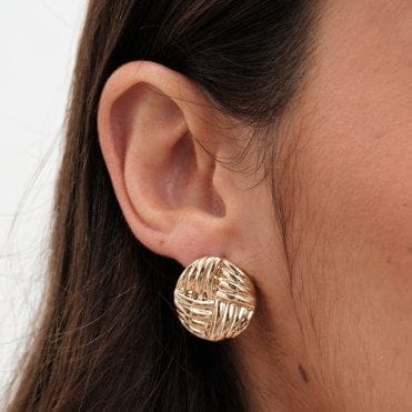 Gold Round Studs Earring