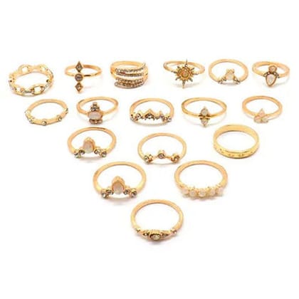 FASHION FRILL - Golden Rings Combo ( Pack of 1 ) - None