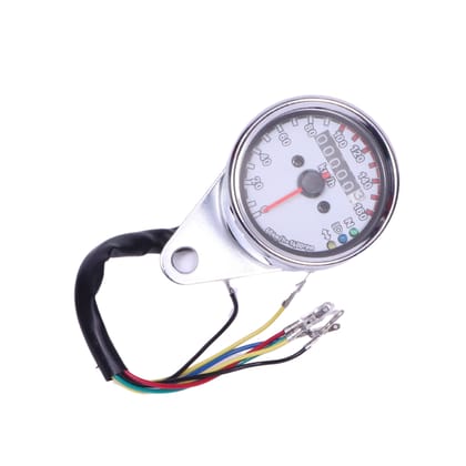 Universal Speedo Meter for all Modified Motorcycles-White