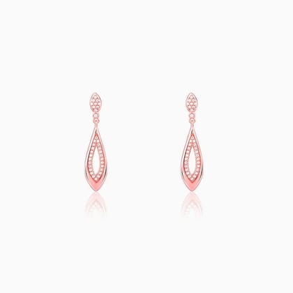 Rose Gold Halo Drop Earrings